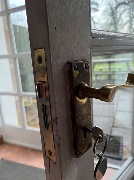 Old brass mortice sashlock converted to Euro Lock setup with Brass Thumbbturn