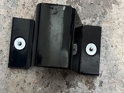 Photo of a heavy-duty ground anchor securely bolted into a concrete floor by Pentland Locksmiths, designed to protect e-bikes, bicycles and motorbikes against theft.