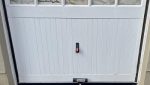 old Secure garage door defender fitted to a garage in Edinburgh by Pentland Locksmiths to prevent forced entry and improve security.