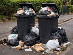 Overflowing General Waste Bins in Midlothian
